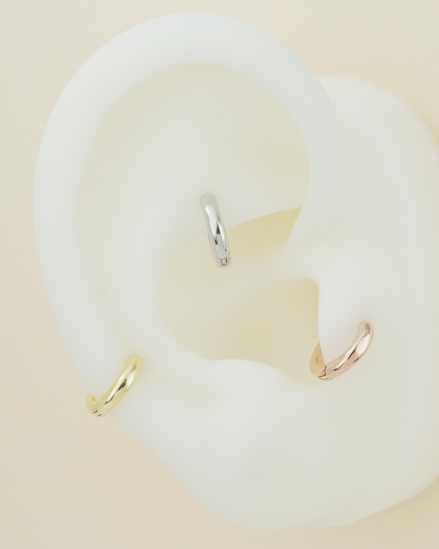 Extra Tiny 6mm Sterling Silver Hoop Earring in Rhodium, Rose Gold or 18ct Gold Plated, Simple Dainty Helix Stacking Jewelry