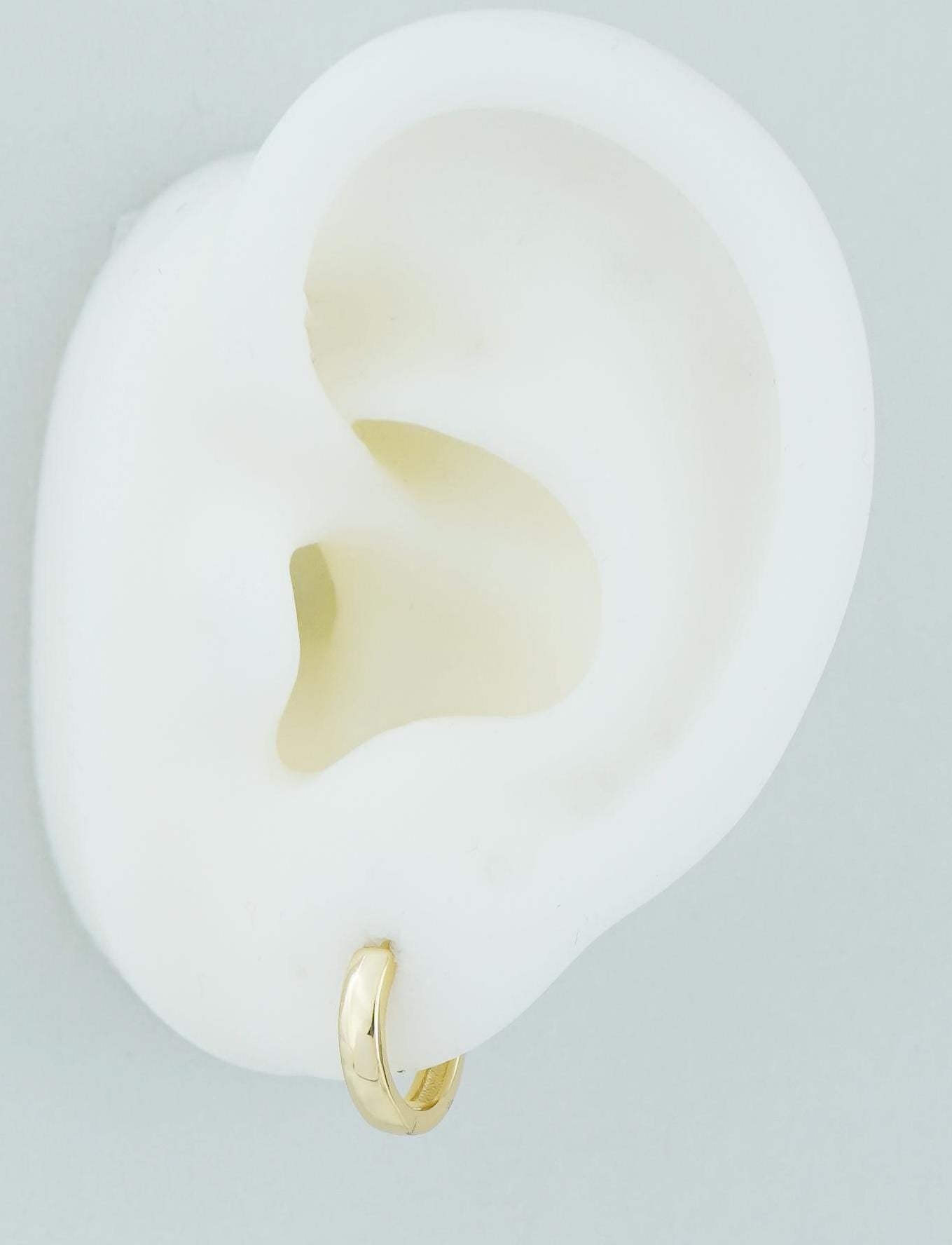 Pair of Round Edged Huggie Hoop Earrings in Sterling Silver or 18ct Gold Plated