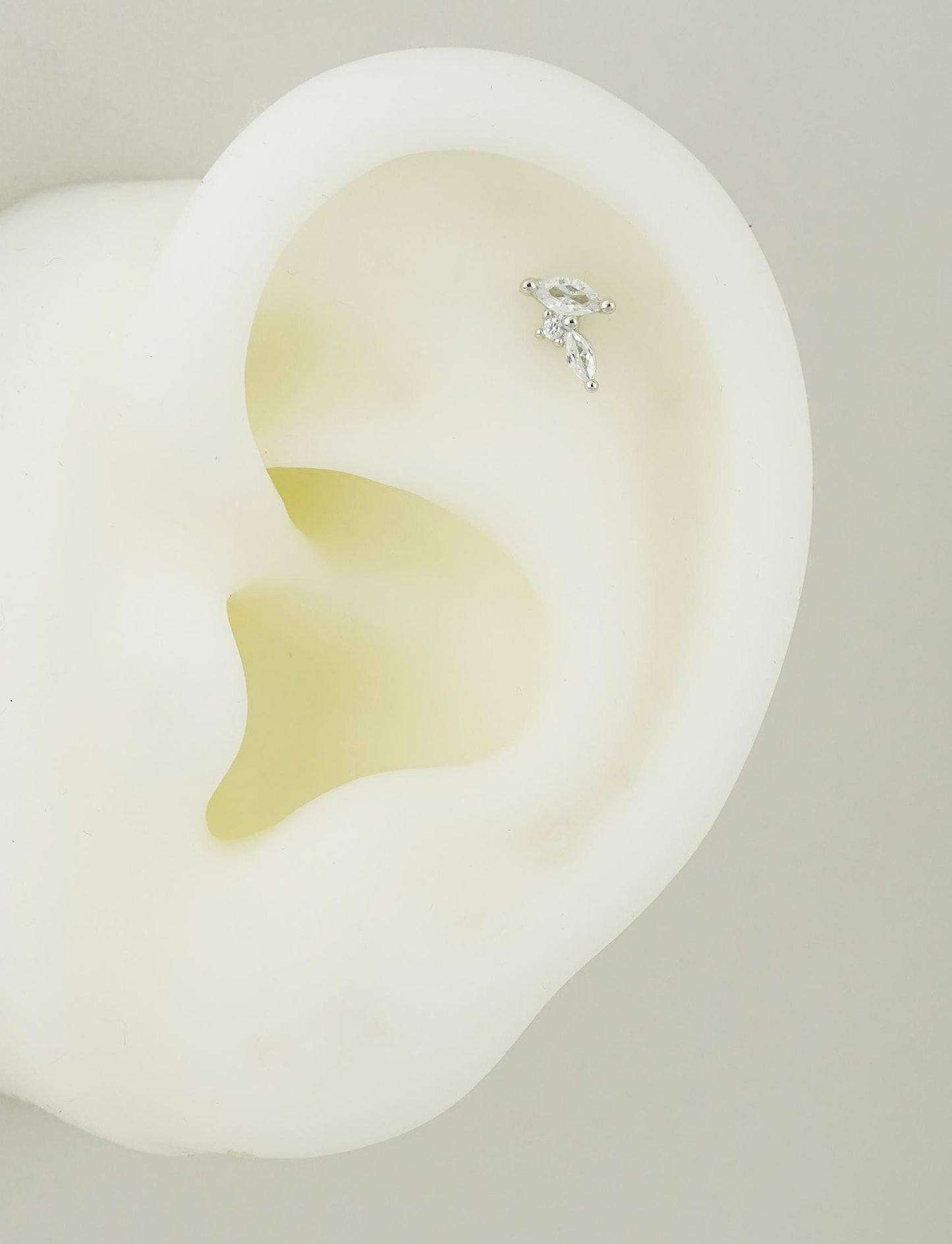 Pair of Marquise CZ Cluster Stud Earrings in Sterling Silver or 18ct Plated Gold, BUTTERFLY BACKS or SCREW BACKS