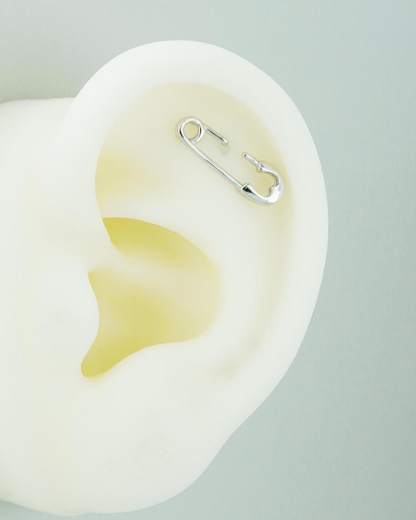 Pair of Safety Pin Stud Earrings in Sterling Silver, Novelty Quirky Punk Rock Jewellery