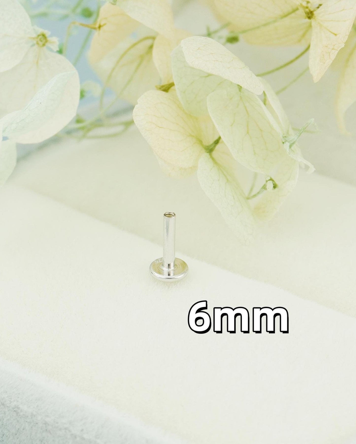 1 pc of 6mm or 8mm Replacement Stud Post, 16G Internally Threaded Flat Screw Back, Rhodium or 18k Gold Plated over Sterling Silver, Accessory Spare Part