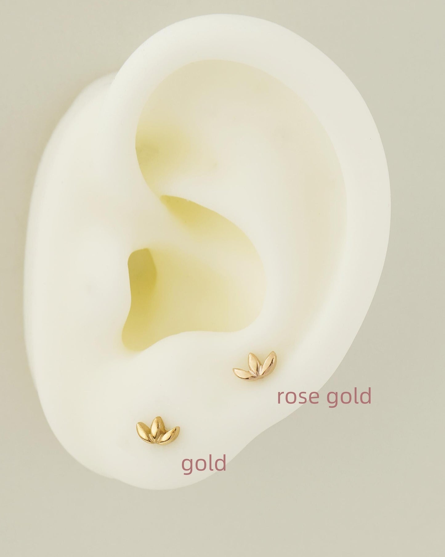 1 pc of Triple Marquise Stainless Steel Flat Screw Back Stud Earring in Steel, Gold, Black or Rose Gold, 16Gauge 6mm/8mm Post