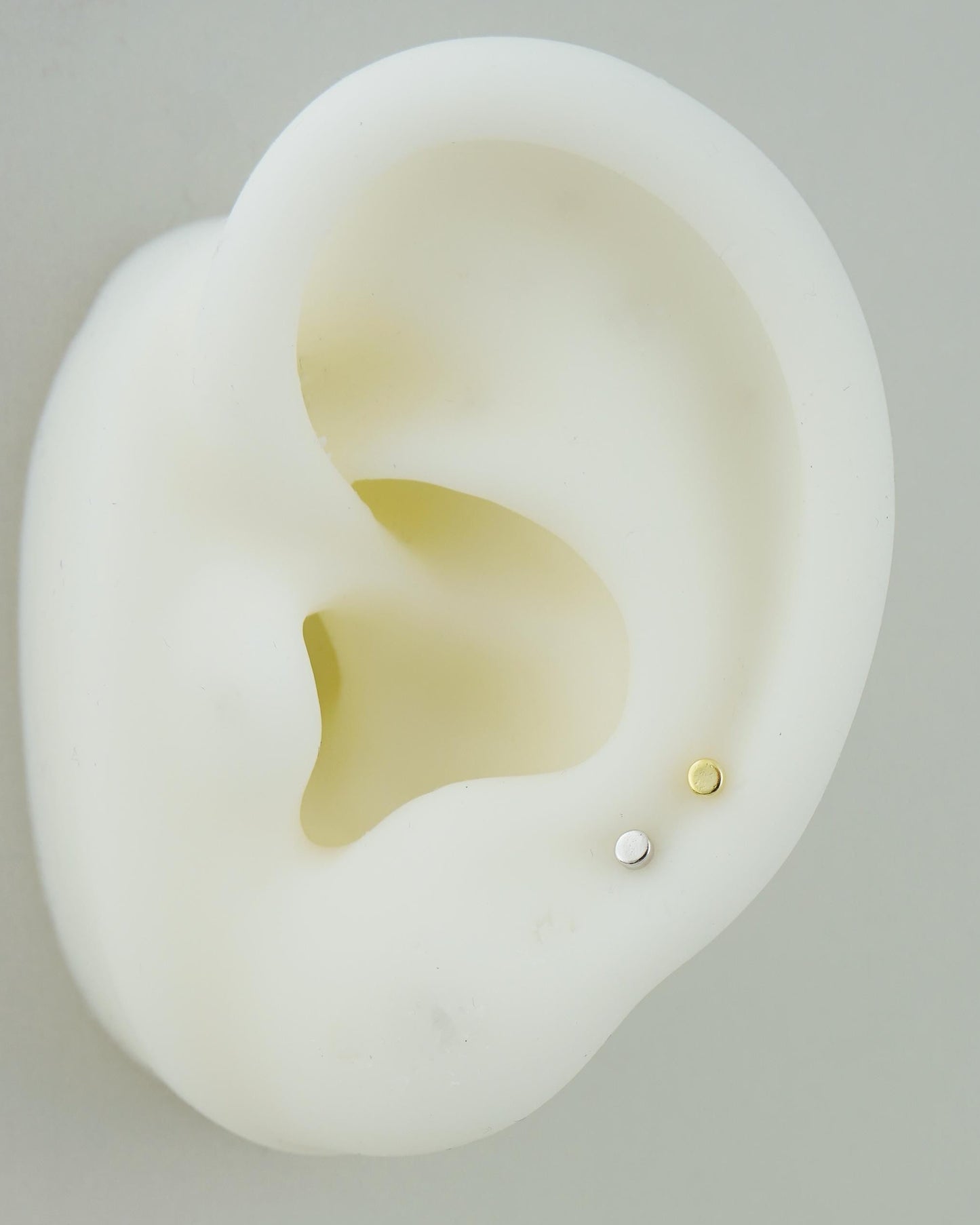 Pair of Tiny 2mm Round Disc Stud Earrings in Sterling Silver or 18ct Gold Plated