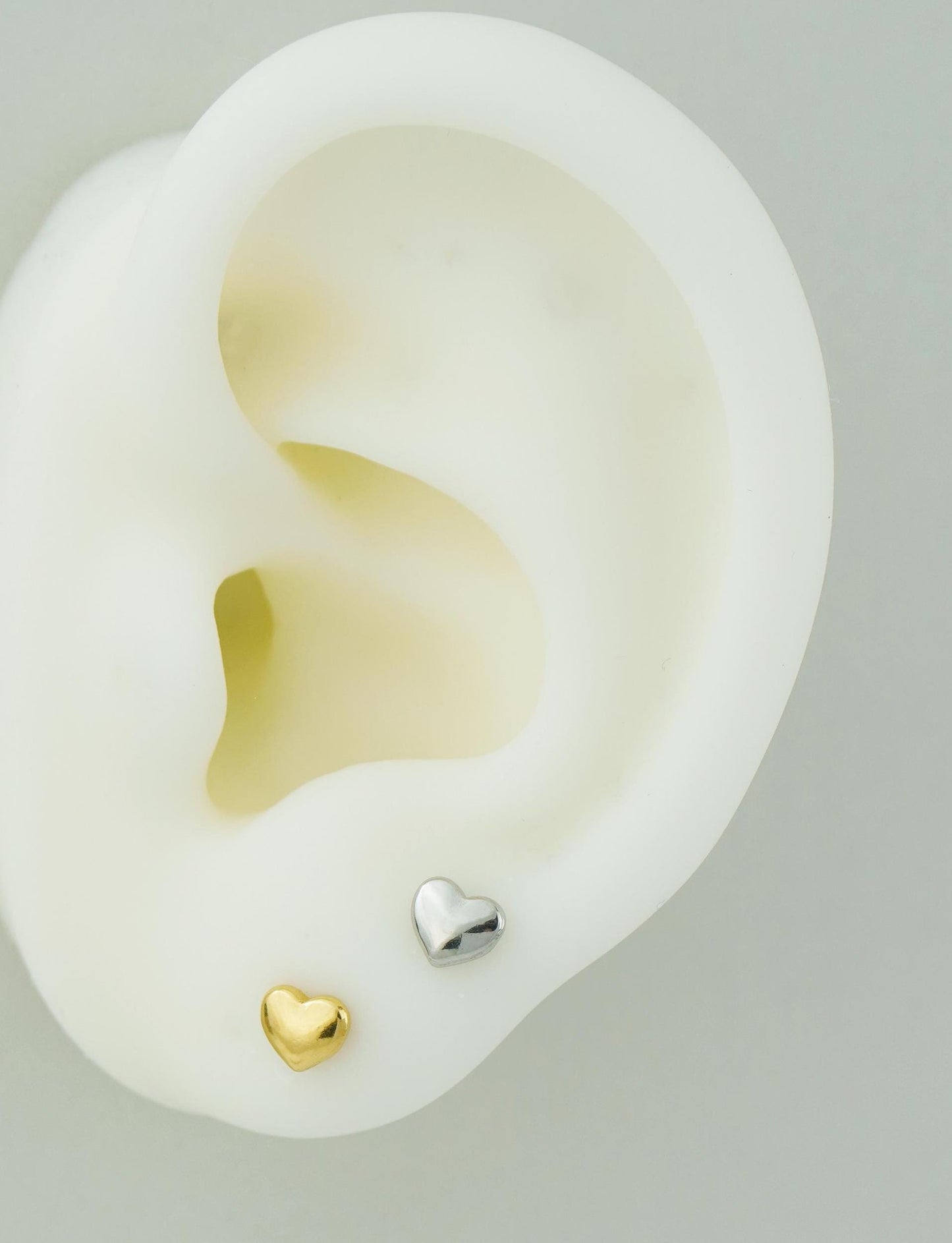 Tiny Heart Flat Screw Back Stud Earring in Stainless Steel