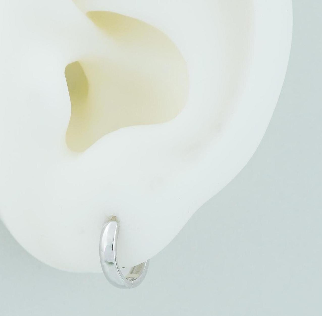 Pair of Round Edged Huggie Hoop Earrings in Sterling Silver or 18ct Gold Plated