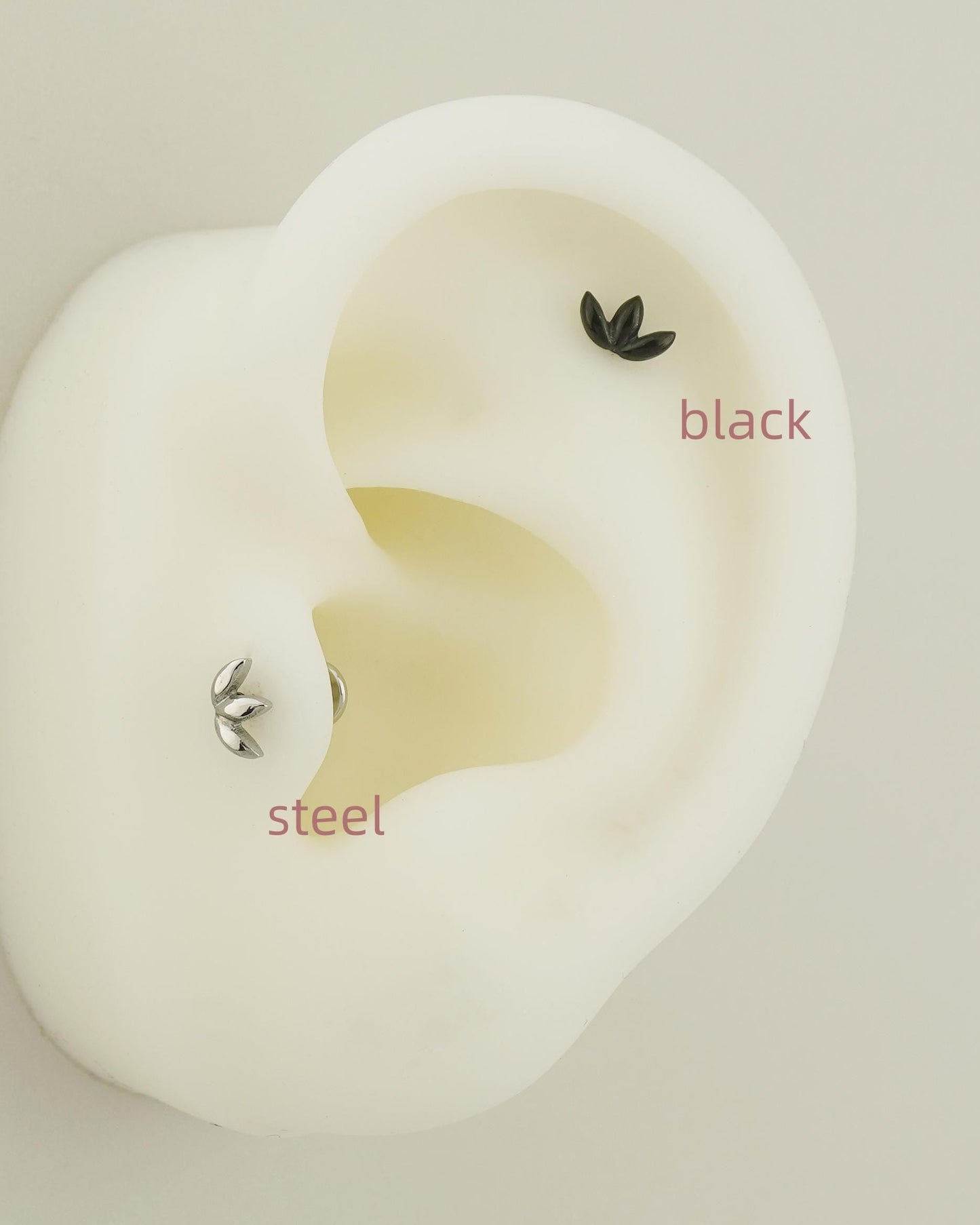 1 pc of Triple Marquise Stainless Steel Flat Screw Back Stud Earring in Steel, Gold, Black or Rose Gold, 16Gauge 6mm/8mm Post