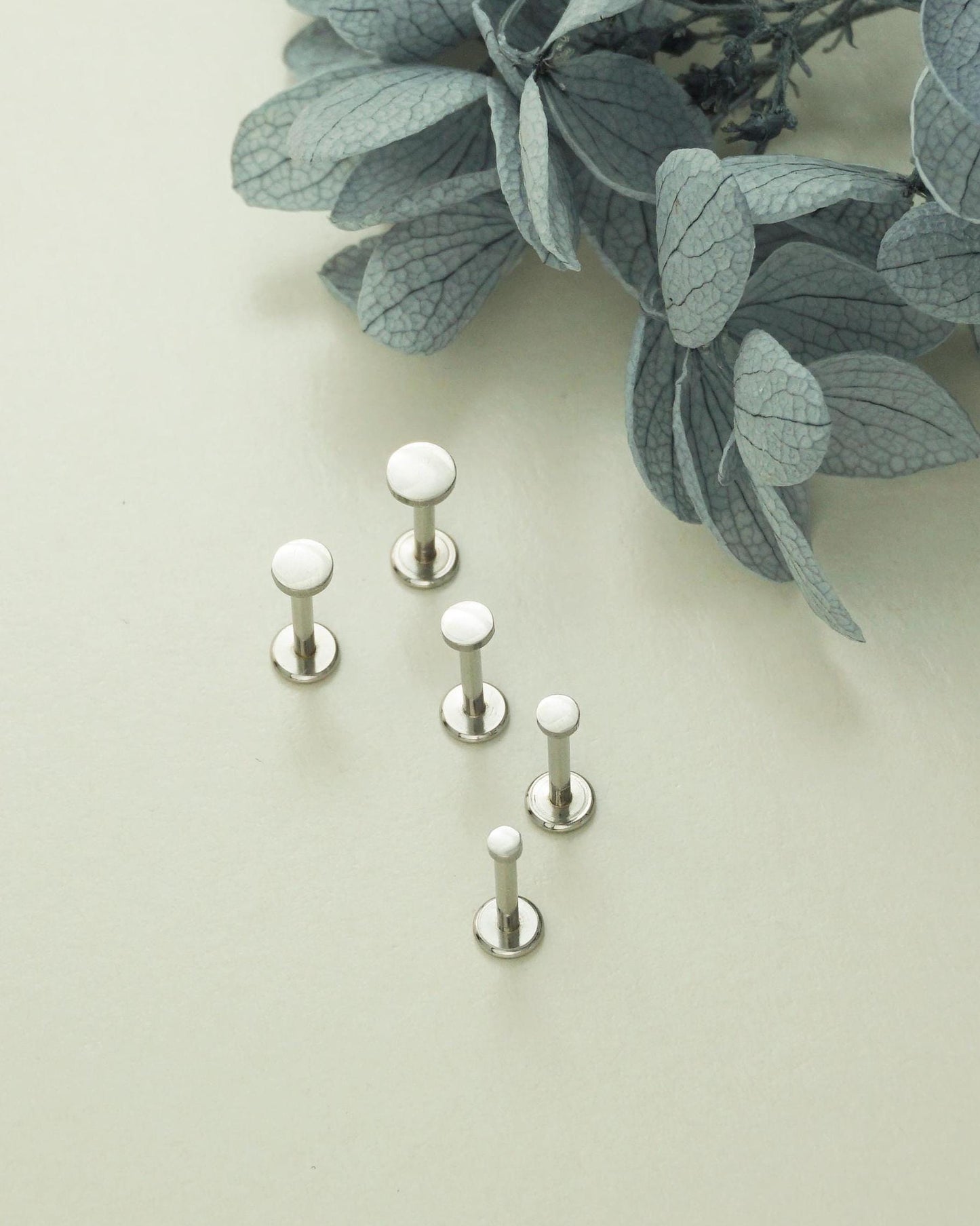 1 pc of Tiny Stainless Steel Round Disc Stud Earring in Steel or Golden Finish, Simple Geometric Push Pin Piercing, 5 Sizes
