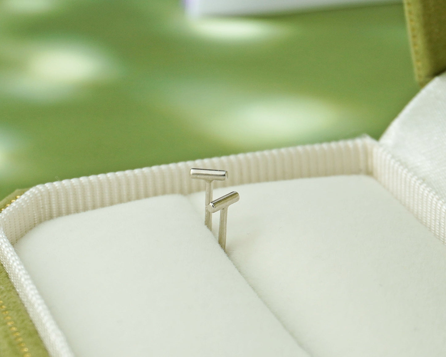 Pair of Tiny Sterling Silver 4mm Geometric Cylinder Tube Short Bar Stud Earrings, Secure Screw Ball Back Sleep in Ear Piercing