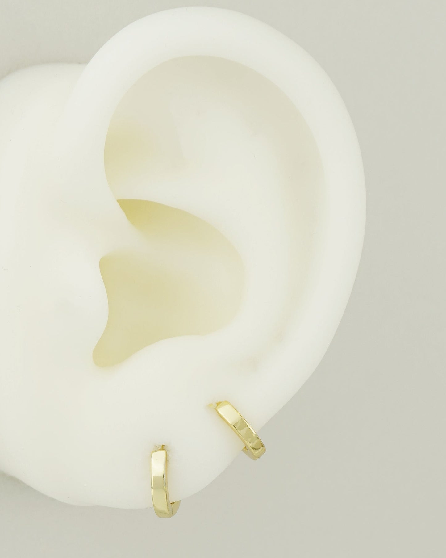 Pair of Square Edge Sterling Silver Huggie Hoop Earrings in Rhodium, 18ct Gold or Rose Gold Plated, 2 Sizes