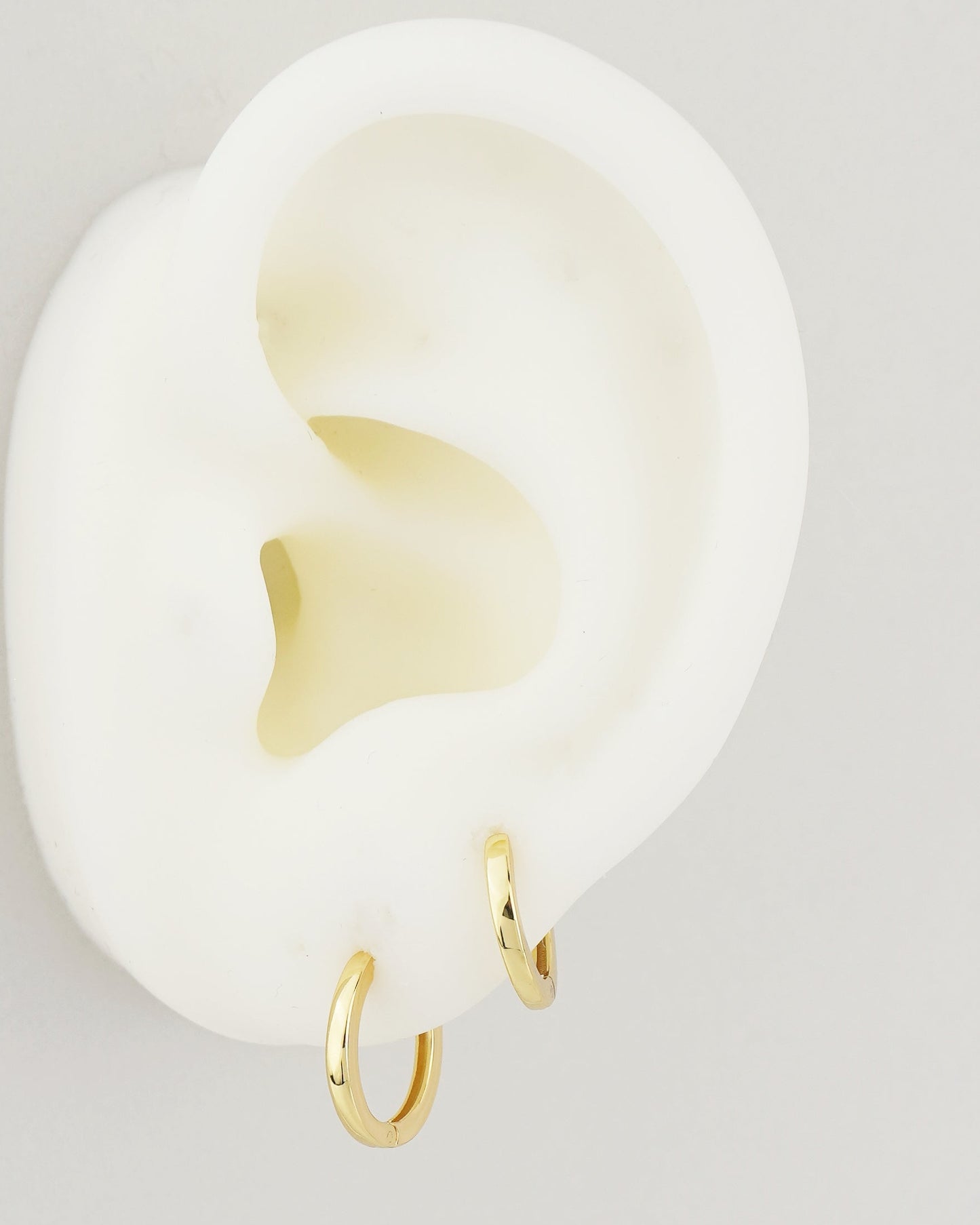 Pair of Skinny Square Edge Sterling Silver Huggie Hoop Earrings in Rhodium or 18ct Gold Plated, 2 Sizes