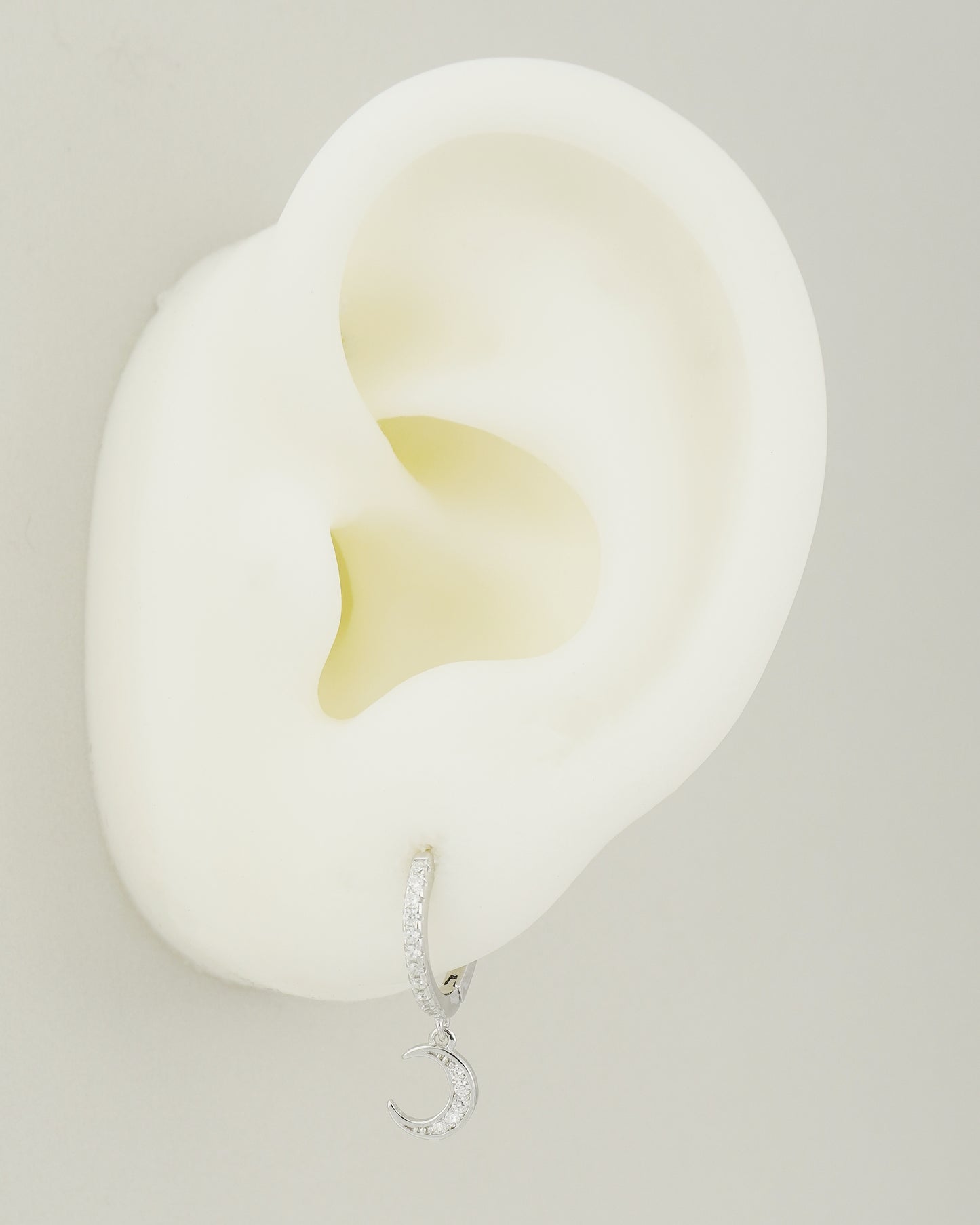 Pair of Dangly Starburst & Crescent Moon Huggie Hoop Earrings in Sterling Silver or 18ct Gold Plated