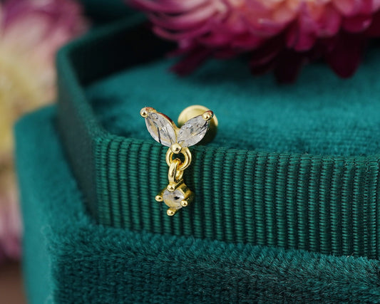 1 pc of Natural Black Rutile Quartz Sterling Silver Stud Earring in 18ct Gold Plated, Double Marquise Design