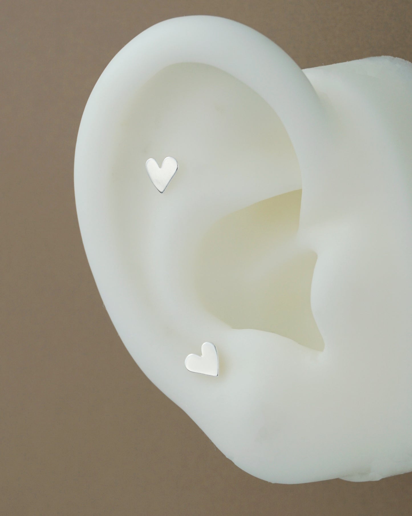 Pair of Tiny Sterling Silver Heart Stud Earrings, Dainty Cute Jewelry for Girls