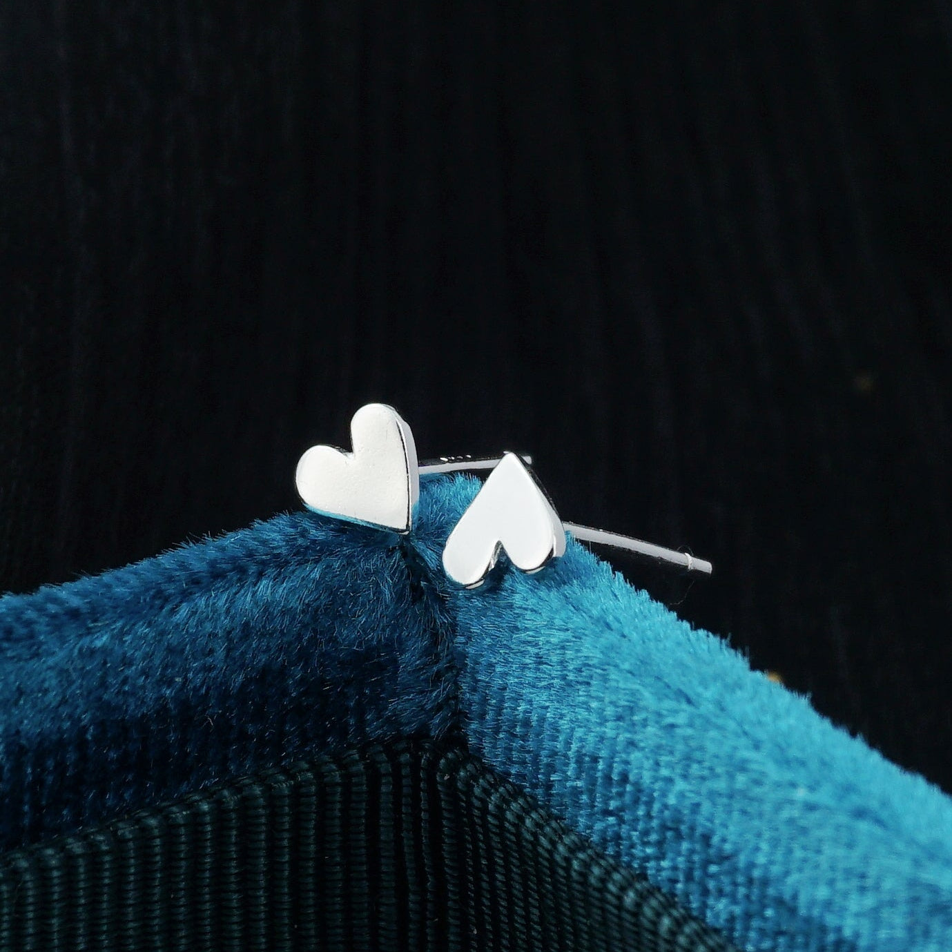 Pair of Tiny Sterling Silver Heart Stud Earrings, Dainty Cute Jewelry for Girls