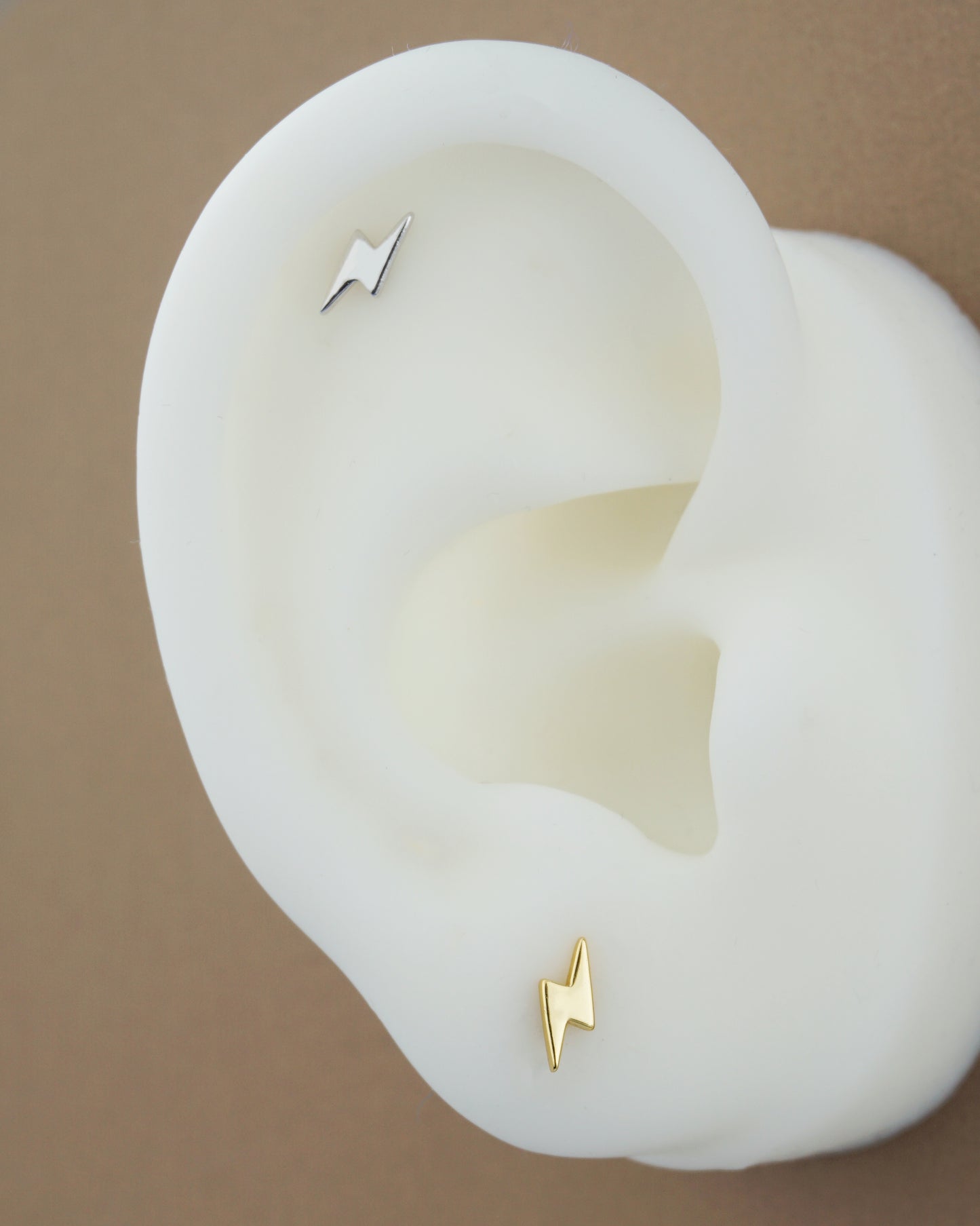 1 pc of Mini Lightning Sterling Silver Flat Screw Back Stud Earring in Rhodium or 18ct Gold Plated, Dainty Tragus Cartilage Piercing