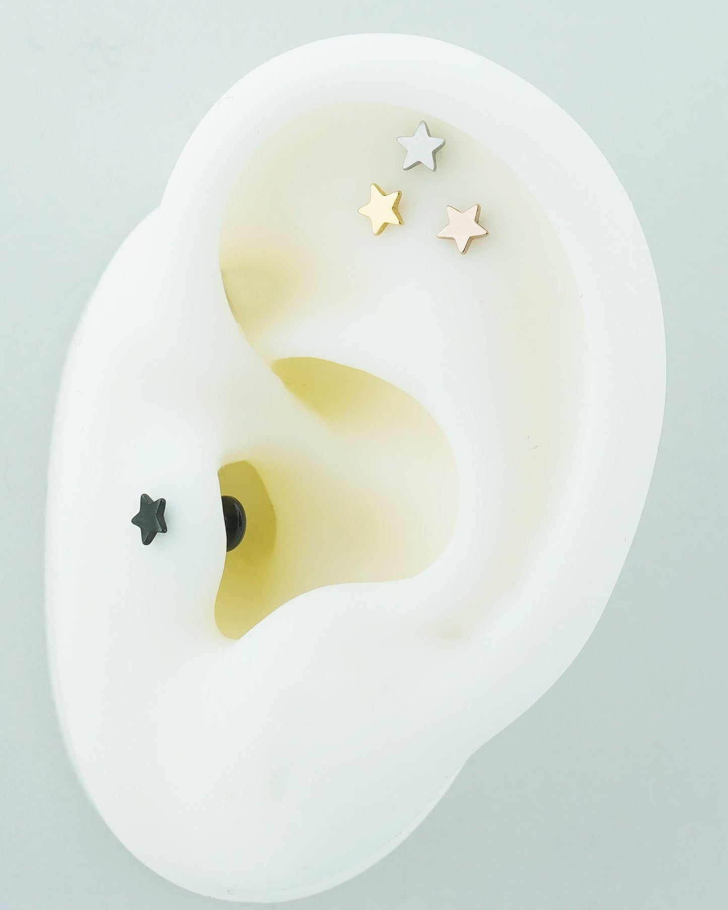 Tiny Star Stainless Steel Stud Earring in Steel, Black, Gold or Rose Gold, Flat Screw Back, 6mm or 8mm post