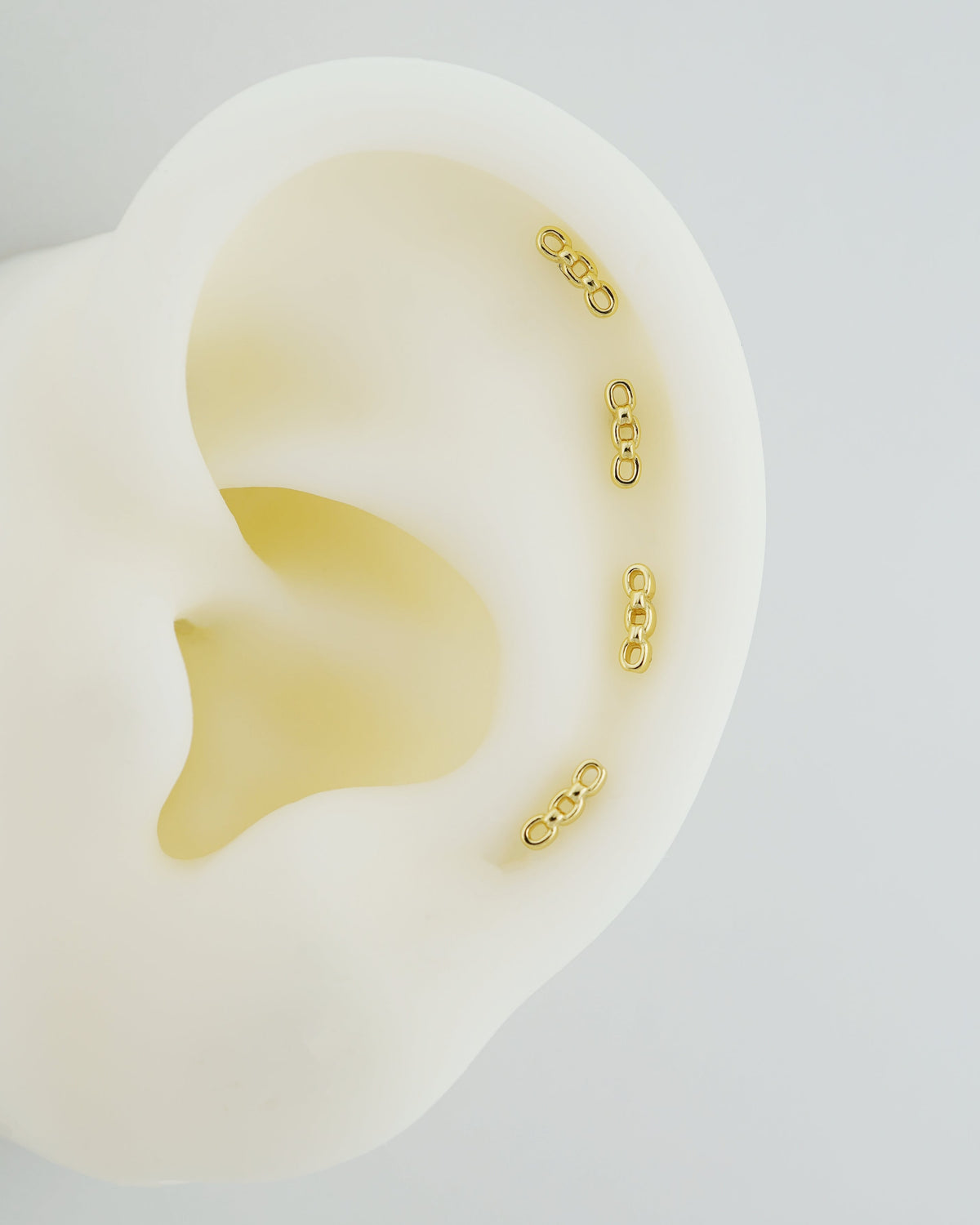 1 pc of Tiny Chain Link Stud Earring in Gold Plated Sterling Silver, Delicate Stacking Cartilage Helix Lobe Piercing Jewelry