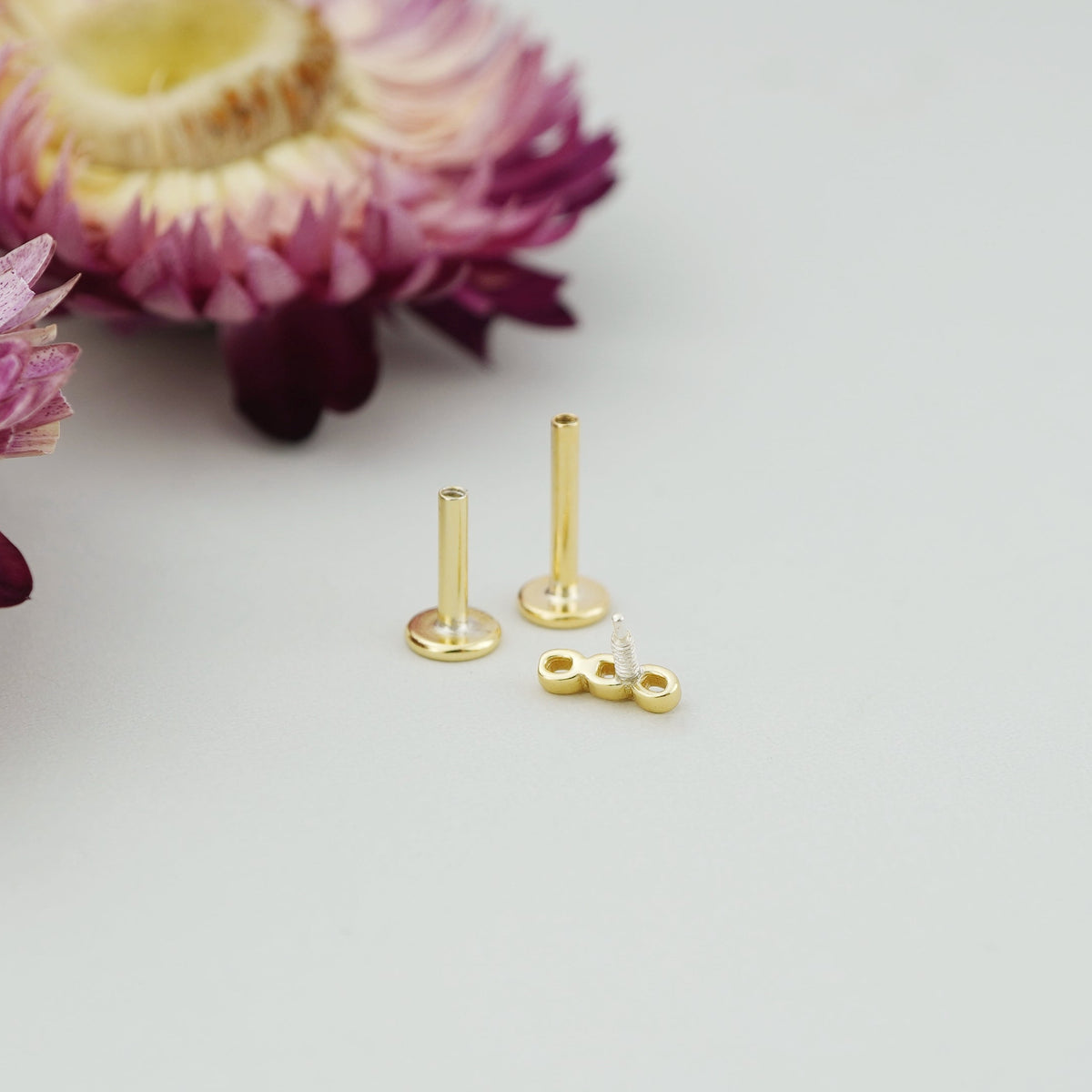 1 pc of Tiny Chain Link Stud Earring in Gold Plated Sterling Silver, Delicate Stacking Cartilage Helix Lobe Piercing Jewelry