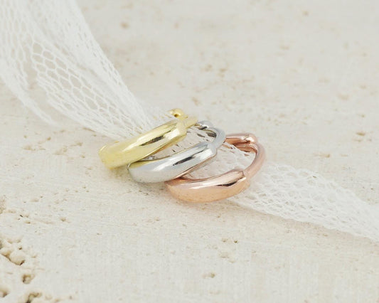 Extra Tiny 6mm Sterling Silver Hoop Earring in Rhodium, Rose Gold or 18ct Gold Plated, Simple Dainty Helix Stacking Jewelry