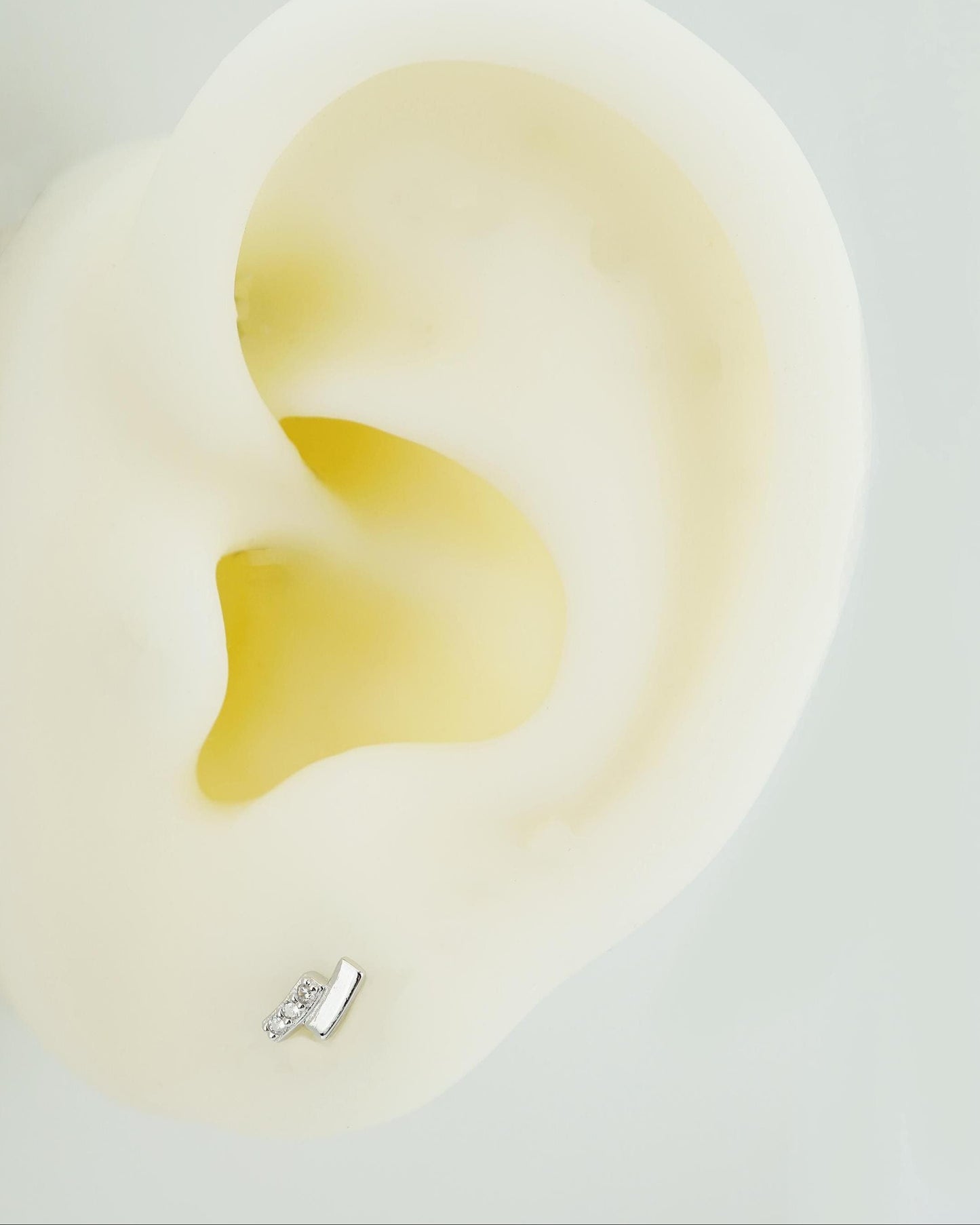 Pair of Tiny CZ Sterling Silver Stud Earrings in Rhodium or 18ct Gold Plated