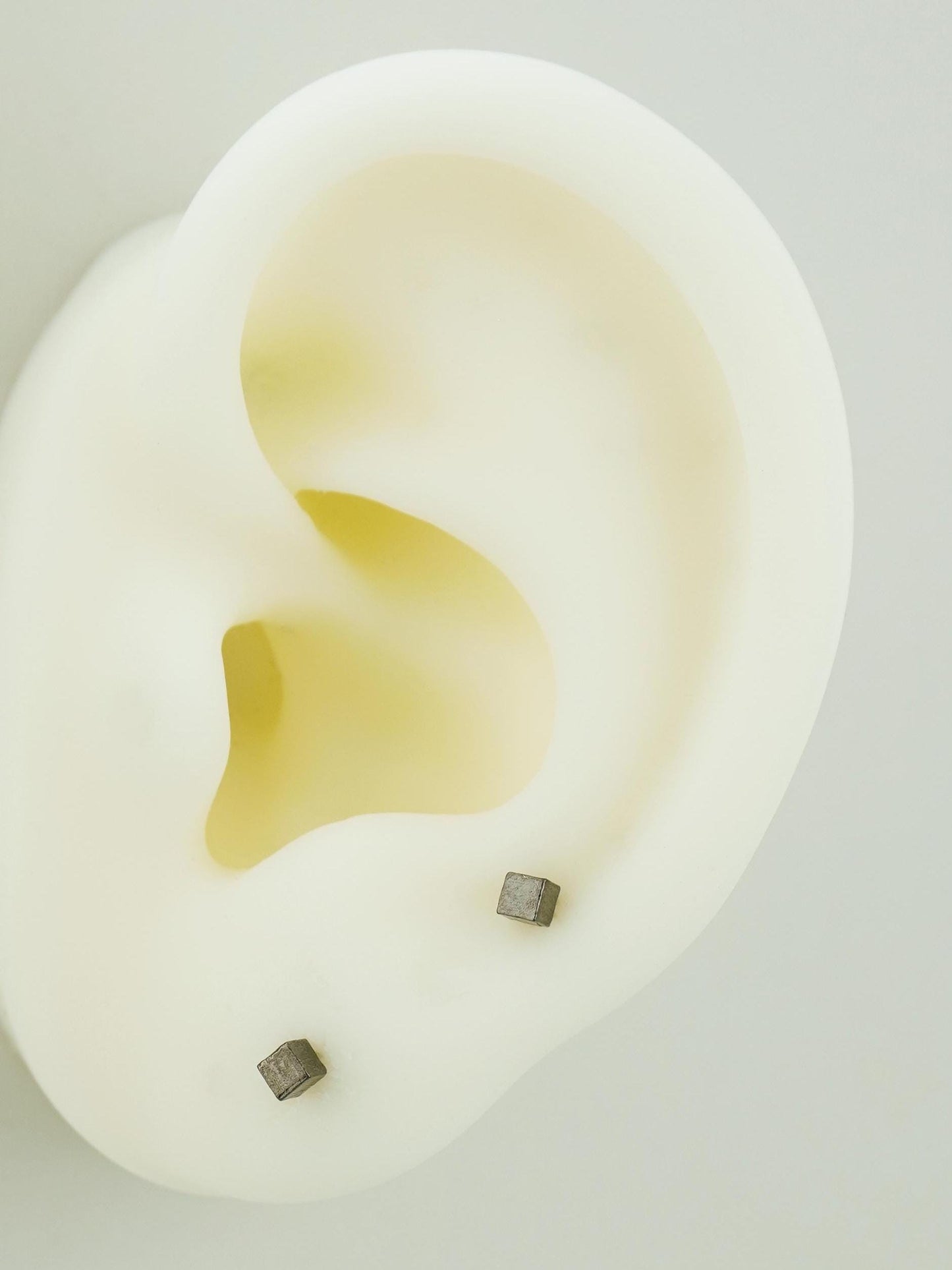 Pair of Tiny 2mm Textured Square Cube Stud Earrings in Silver, Gold or Black, Simple Minimalism Geometric Subtle Ear Stacking Jewelry