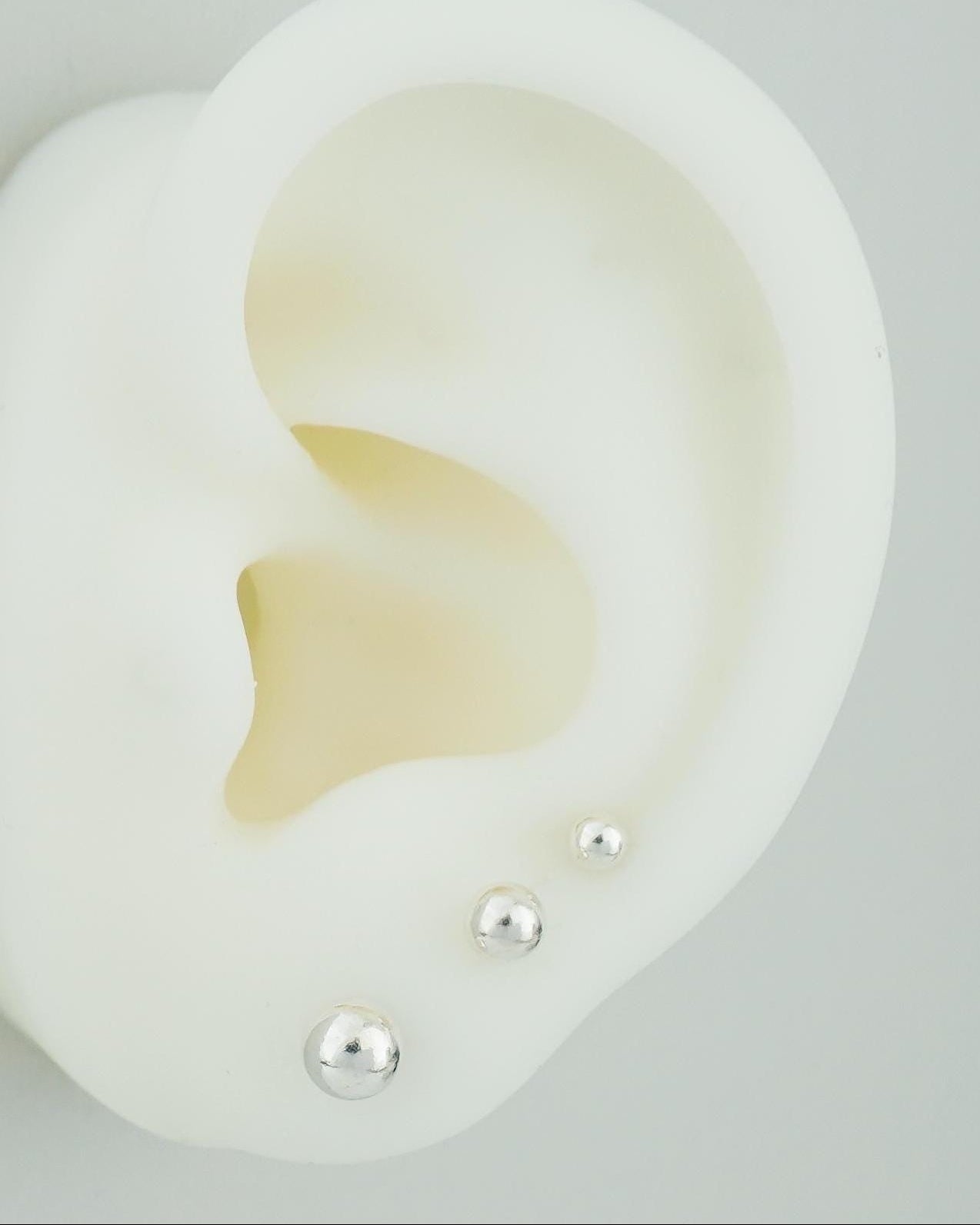 Pair of Little Ball Stud Earrings, 3/4/5mm Round Sphere in Sterling Silver or 14ct Plated Gold