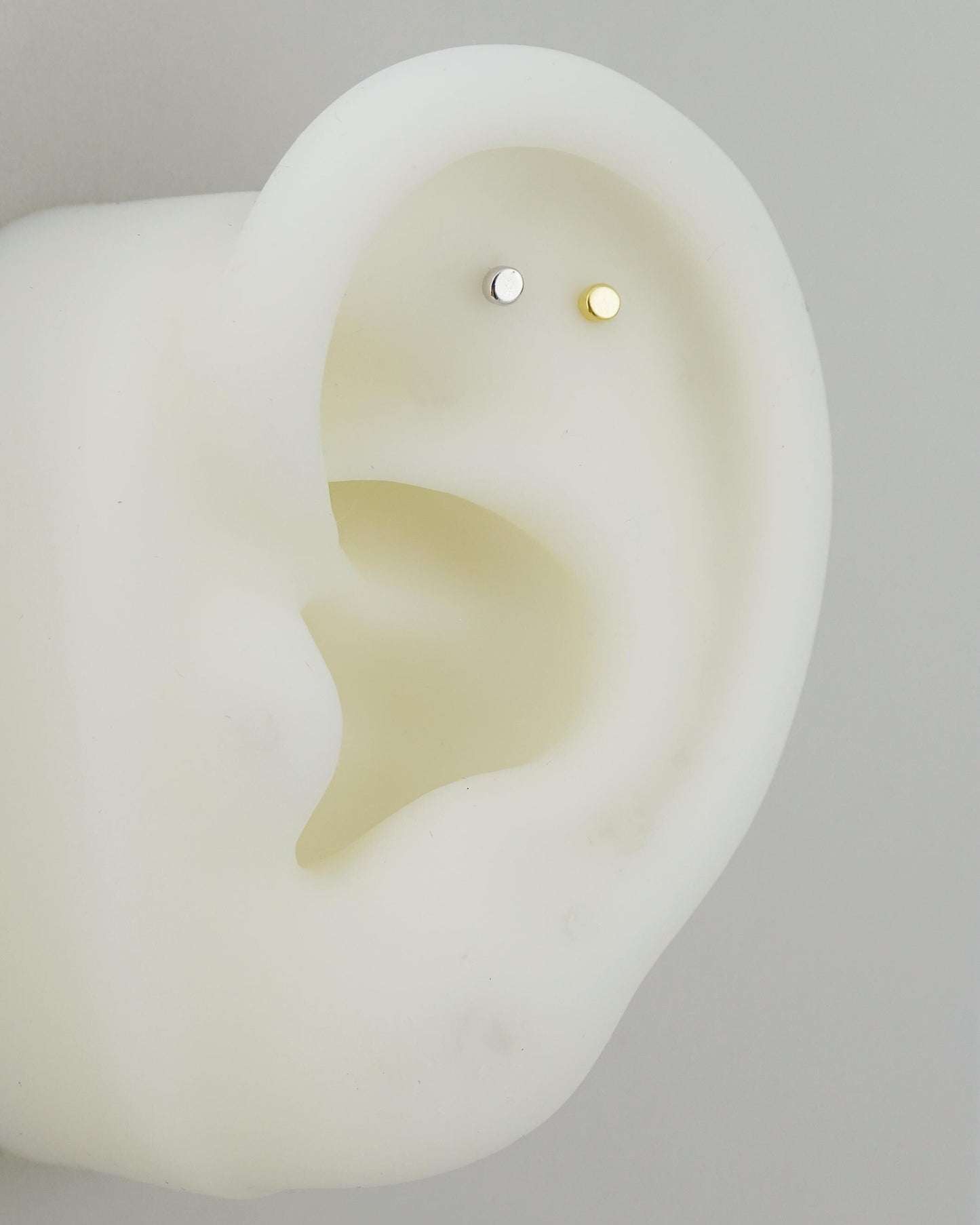 Pair of Tiny 2mm Round Disc Stud Earrings in Sterling Silver or 18ct Gold Plated