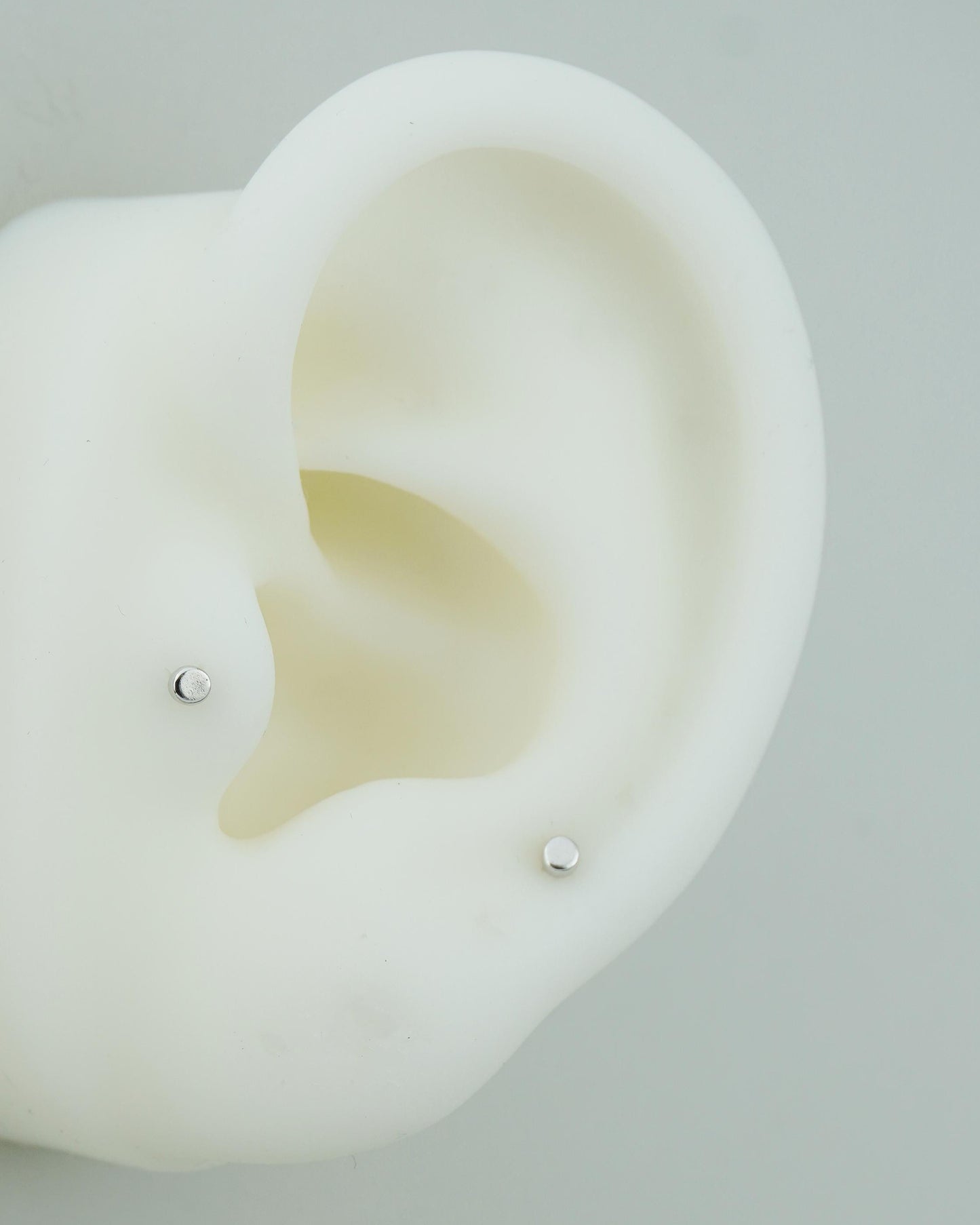 Pair of Tiny 2mm Round Disc Stud Earrings in Sterling Silver or 18ct Gold Plated