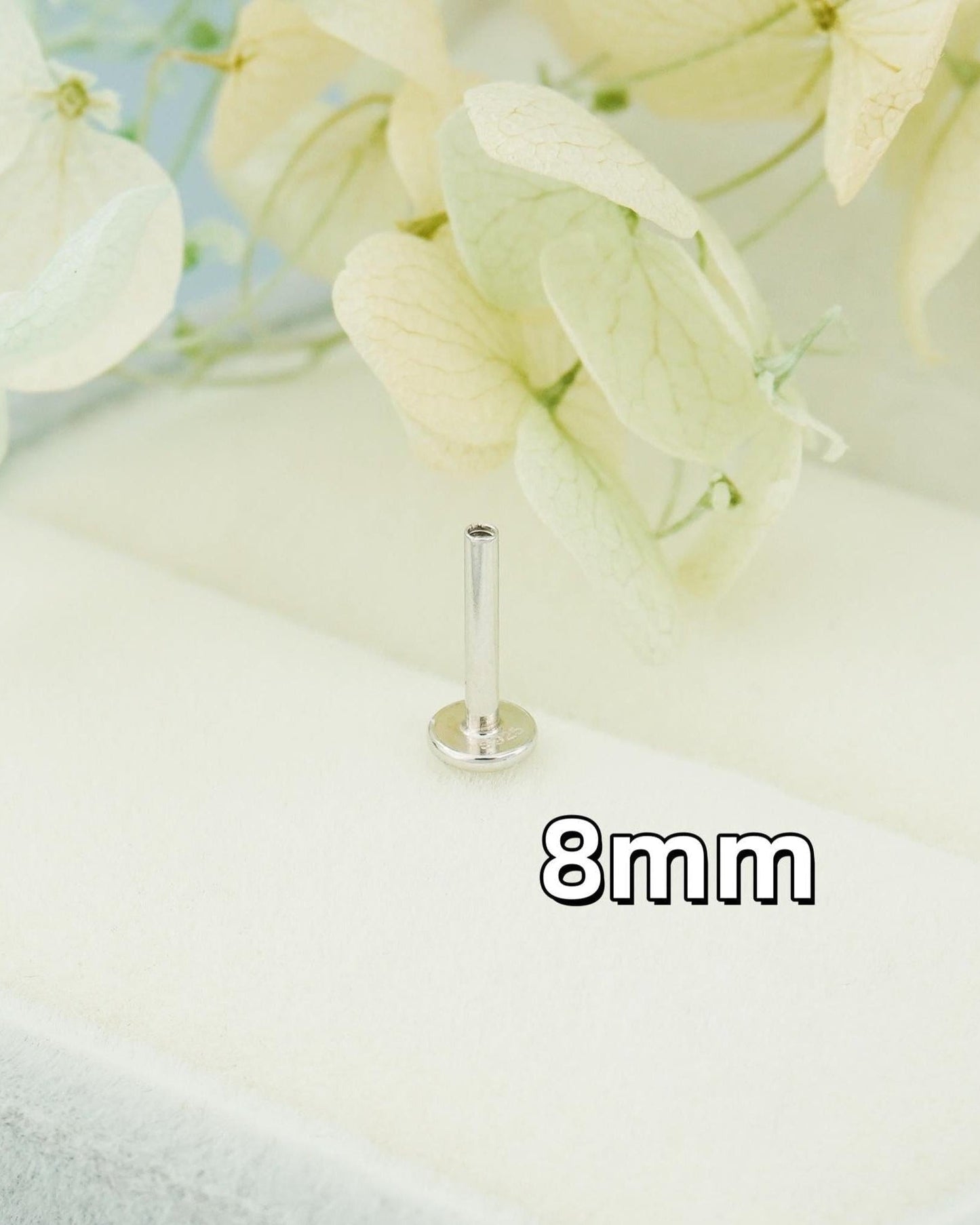 1 pc of 6mm or 8mm Replacement Stud Post, 16G Internally Threaded Flat Screw Back, Rhodium or 18k Gold Plated over Sterling Silver, Accessory Spare Part