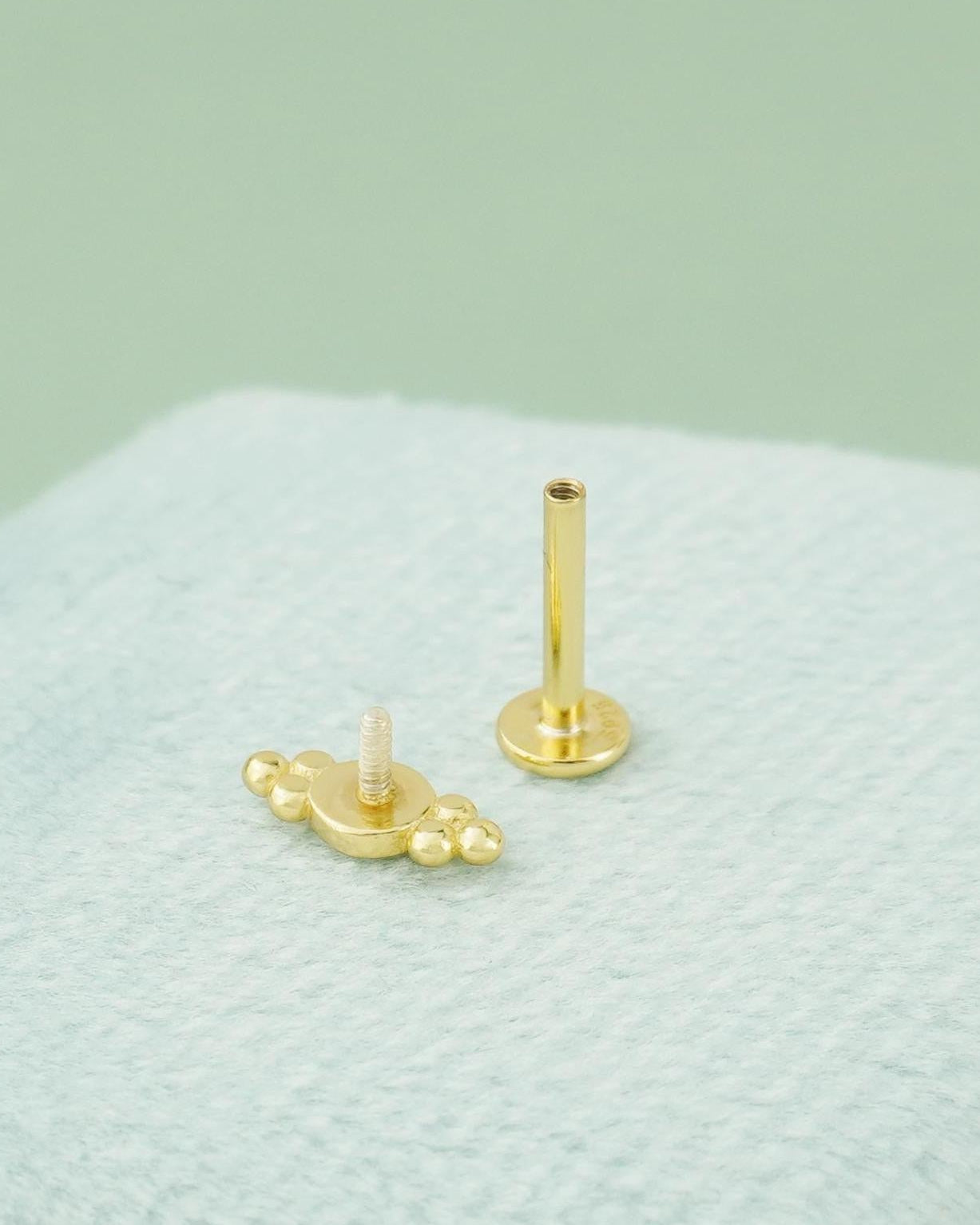 1 pc of Fire Opal Stud Earring in Gold Plated over Sterling Silver, Tiny Gem Delicate Earlobe Cartilage Tragus Piercing Jewelry